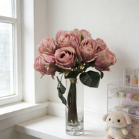 Promotion : Faux rose artificielle de haute qualité, tige unique, roses de luxe pour la décoration, Saint-Valentin, mariage, fête des mères
