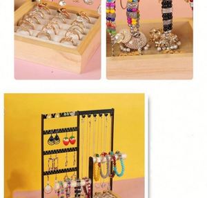 Multifunctional Detachable Wooden Bottom Jewelry Rack Earrings <b>Necklaces</b> <b>Rings</b> Bracelets Watches Women's Accessory Storage Brand - Product Image 6