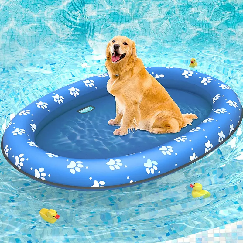 Evcil hayvan yüzme yatak havuzu şamandıra köpek su sal banyosu yüzme turları şişme