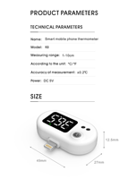 Thermomètre frontal infrarouge sans contact intelligent USB portable pour téléphone portable, prêt à l'emploi, fabriqué en Chine