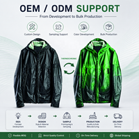 Manteau long à capuche réactif à la température, noir à vert, imperméable, pour homme