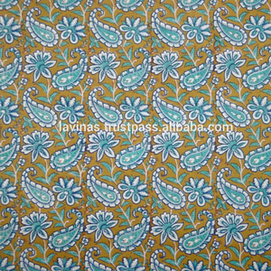 Indian Cotton Raw Fabric Wholesale Lot of Floral Hand <b>Block</b> <b>Print</b> Fabric Indian Cotton Dress Sewing Fabric for Women's Clothing - Product Image 1