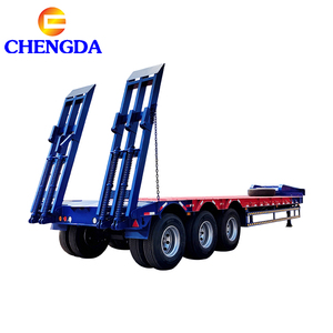 Semi-<span class=keywords><strong>remorque</strong></span> à plateau surbaissé en acier bleu de 60 tonnes, neuve, avec pneus 1100R20 - Product Image 3