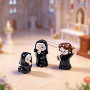 Figurines miniatures en résine peintes à la main, religieuses et prêtres, décorations de bureau, souvenirs religieux, cadeaux – Vente chaude - Product Image 2