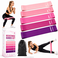 Juego de 5 Bandas de Resistencia para Ejercicio, Bandas de Látex en Bucle para Gimnasio, Fitness, Yoga, Entrenamiento de Glúteos, Fabricante con Logotipo Personalizado