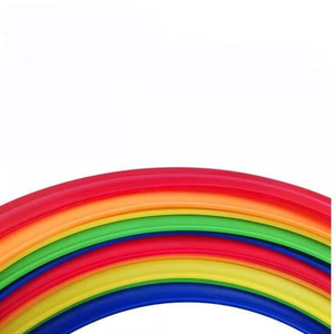 Anneaux de jeu de <span class=keywords><strong>marelle</strong></span> en plastique pour l'extérieur |   Outils d'entraînement sensoriel interactif parent-enfant, aides <span class=keywords><strong>à</strong></span> l'éducation précoce tactile pour <span class=keywords><strong>la</strong></span> maternelle - Product Image 6