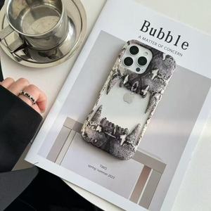 Coque de <span class=keywords><strong>téléphone</strong></span> 3D à motif serpent à dents de tigre, à <span class=keywords><strong>base</strong></span> d'eau, pour iPhone 17, avec logo de marque ajouré - Product Image 3