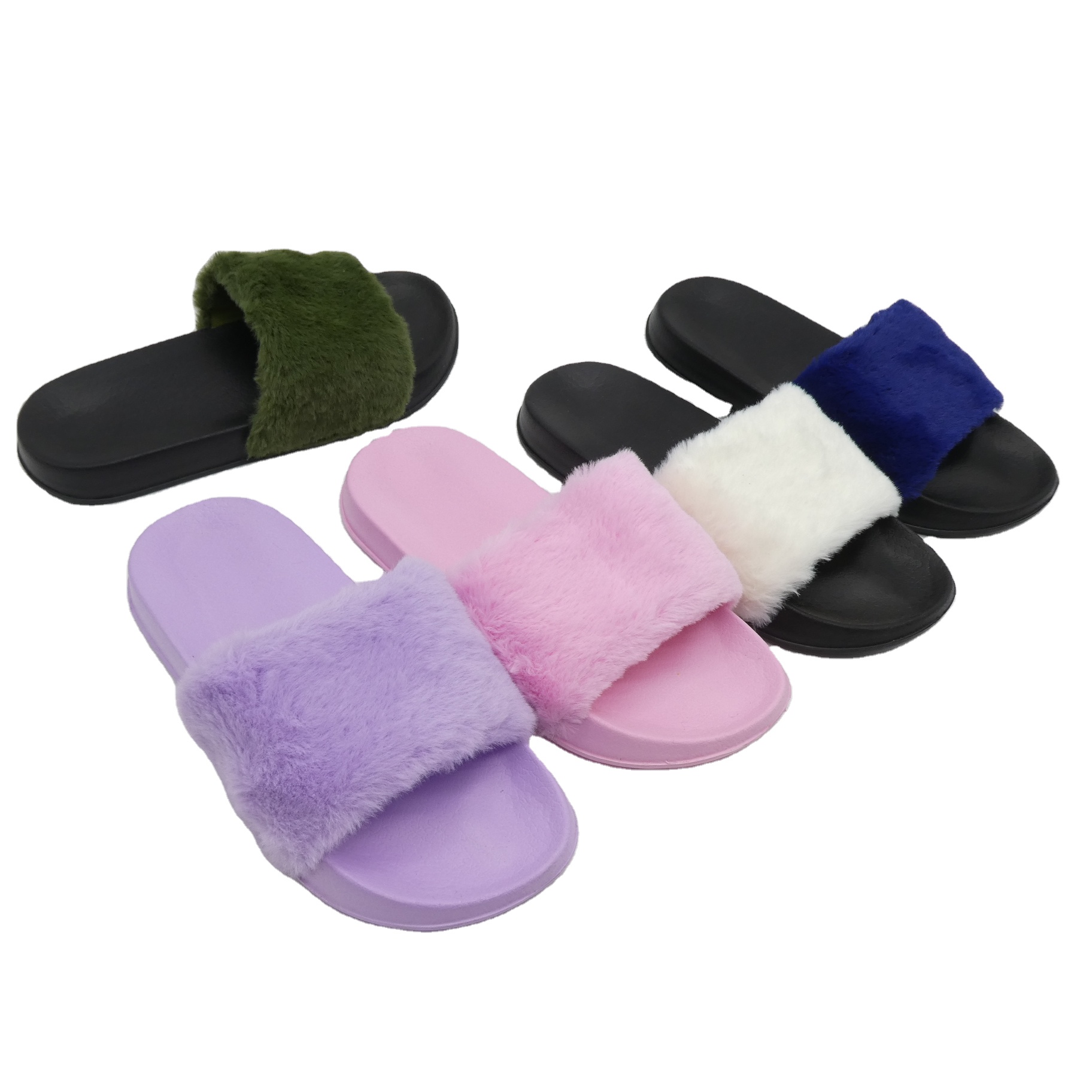 Best Selling Wholesale Hairy Slippers Fluffy Fashionable Footwear