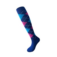 Chaussettes de Compression Personnalisées Hommes Automne Sports Genou-Haut Vélo Athlétique Paisley Stripe Crew Hauteur Techniques Tricotées
