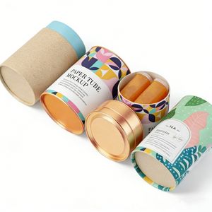 Caja de Embalaje de Cartón Reciclado para Sales de Baño y Cosméticos, Caja Redonda de Papel Kraft para Perfume, Crema, Loción, Tubos de Regalo - Product Image 2