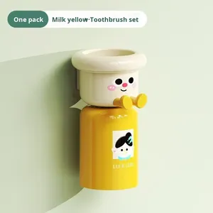 2025 New Arrival Cute Magnetic <b>Toothbrush</b> <b>Holder</b> Home Use Plastic <b>Toothbrush</b> Cup Wall-mounted Toothpaste <b>Holder</b> - Product Image 4