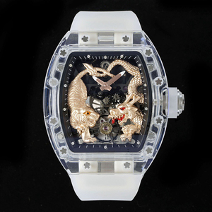 Montre-bracelet haut de gamme RM5101 Crystal Dragon Tiger Tourbillon, squelette, remontage manuel, étanche, unisexe, collection Gala Impérial - Product Image 1