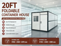 Maison préfabriquée pliable prête à l'emploi, mini-maison portable, conteneur pliable étanche, maison mobile à vendre