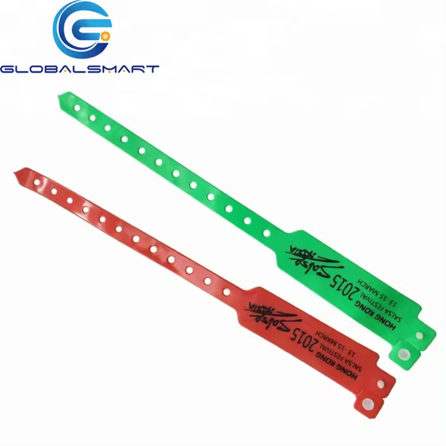 Writable Disposable RFID Vinyl PVC ID Smart Wristband With Custom Printing One Time Wrist Band for Events
