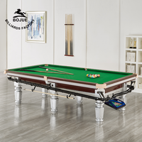 Table de billard/snooker Bojue X5 01 en bois massif avec coussinets en cuir 2-en-1, style américain moderne, 7/8/9 pieds, garantie 3 ans - Vente chaude