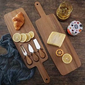Acacia Wood Cheeseboard <b>Set</b> With Knives Solid Wood Cutting Board For Kitchen Use Durable Design - Product Image 1