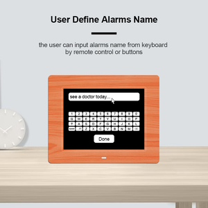 Pros Table Stand Wall Hang 8 "LCD Grand Affichage Alzheimer <span class=keywords><strong>Bois</strong></span> Perte De Mémoire Démence Calendrier Numérique Horloge Avec Alarme De Médicament - Product Image 5