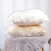 Housse de coussin carrée à la mode, taie d'oreiller en fausse fourrure, traversin et oreiller pour longs cheveux,