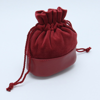 Sac de Maquillage en Gros en PU et Velours, Pochette Organisateur Personnalisable avec Logo, Sac Cadeau à Fond Rond pour Bijoux avec Cordon de Serrage