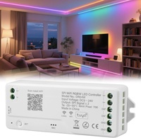 Contrôleur de bande LED RGBW adressable DR04W WiFi SPI DC5~24V, compatible Alexa, Google Home, Smart Life, application Tuya.