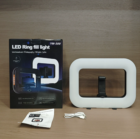 Ensemble d'éclairage unique Bluetooth Ym-200d noir, température de couleur 3 couleurs.