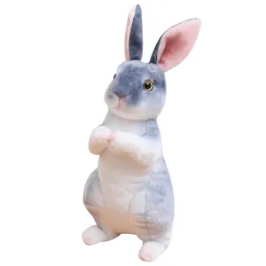 Realistic Cute White Rabbits Plush toy Lifelike soft Animal toy stuffed Bunny Simulation Rabbit Toy Model Birthday Gift