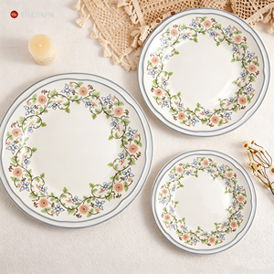 Assiette de Présentation Florale en Porcelaine Fine pour Mariage – Vaisselle Écologique Tendance pour Fêtes de Mariage - Product Image 4