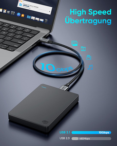 Cable de datos y alimentación USB C a Micro-B SUNGUY de 10 Gbps con trenzado de nailon, cable de carga rápida para teléfono y portátil. - Product Image 2