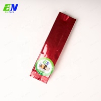 Usine basse quantité minimale de commande 250g sacs d'emballage de thé individuels emballage de bâton de café rouge brillant pochette de soupape de dégazage