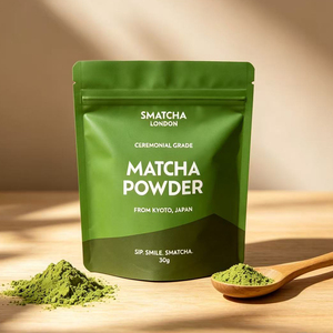 Bolsa de mylar con cierre hermético de alta barrera de 30g para té, bolsa personalizada con impresión de alta calidad para envasar polvo de matcha - Product Image 1