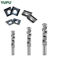 Couteau spiralé diamanté YUFU de 12,7 mm de diamètre de manche, angle de hélice 45°, 60-65HRC, outil de menuiserie de précision, lame à coins arrondis, ODM OEM