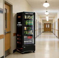 Distributeur automatique réfrigéré Qingo pour campus scolaire avec SDK, acceptant plusieurs options de paiement, capacité de 495 bouteilles