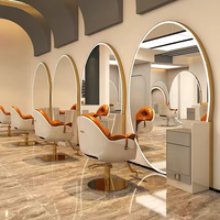 Miroir de salon moderne et durable en verre, mobilier de station de coiffure pour hôtels et centres commerciaux