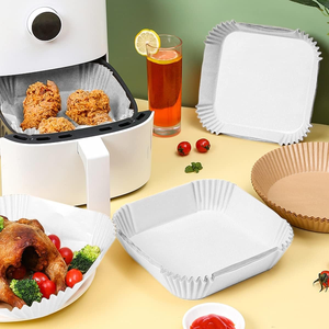 Sinh Thái JFB 2025 OEM Tùy Chỉnh 7.9Inch Vuông 100Pcs Nồi Chiên Không Khí Giấy Lót Nướng Bánh Giấy Da Lót Cho Nồi Chiên Không Khí - Product Image 6