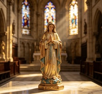 Statue en polyrésine de la Vierge de Guadalupe mexicaine, sculpture religieuse pour la décoration d'église, statue artistique artisanale de la Fée de l'Amour