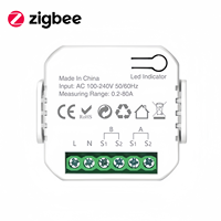 SLS Tuya ZigBee 1 saluran 80A, pengukur energi sistem rumah pintar penjepit Monitor dua arah untuk penggunaan daya impor tenaga surya