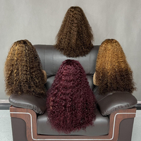 Pelucas de Cabello Humano Vetinam, Pelucas de Cabello Humano para Mujer, SDD 22 Pulgadas, 3 Tonos de Color, Pelucas de Cabello Humano con Frente de Encaje y Rizo de Lujo