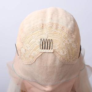 Parrucca U-Part in <span class=keywords><strong>Capelli</strong></span> Umani Vergini Brasiliani 100% Naturali di Alta Qualità, Liscia e alla Moda, Bionda 6A, con Pizzo Francese <span class=keywords><strong>per</strong></span> Donne Bianche - Product Image 4
