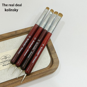 Pinceau à ongles double tête en poils de Kolinsky avec manche en bois, personnalisable, pour manucure, idéal pour les salons de nail art européens et américains - Product Image 3