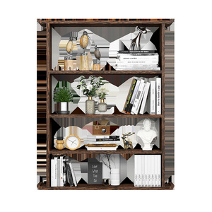 <b>Solid</b> <b>Wood</b> Wall Mount Bookshelf 4 Tier Backless Space Saving <b>Bookcase</b> For Home Office Decor - Product Image 3