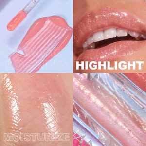 Gloss à lèvres liquide brillant 6ml, vitamine E, hydratant, imperméable, fini nacré, transparent, maquillage personnalisé pour femmes - Product Image 5