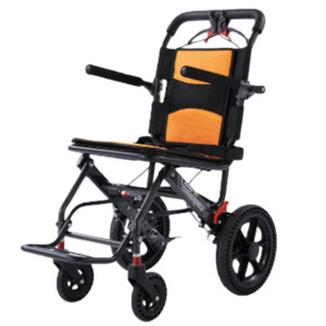 Fauteuil roulant pliable en fibre de carbone, léger, portable, avec freinage double latéral, aide à la mobilité manuelle, support de marche - Product Image 2