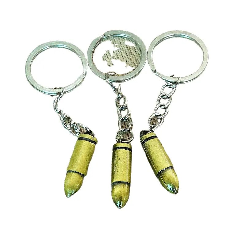 Fabriek Groothandel Legering Speciale Bullet Shell Vormige Sleutelhanger Metalen Sleutelhanger