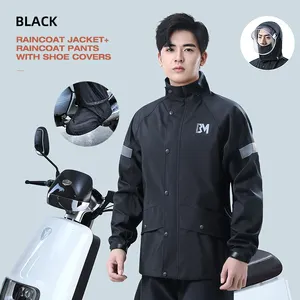 Beimei PVC Raincoat High Quality Waterproof Pongee Rain Jacket Suits Motorcycle Heavy Rain Raincoat