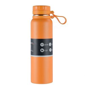 Thermos en acier inoxydable à double paroi sous vide de 600 ml et 800 ml avec couvercle et corde en silicone - Product Image 1