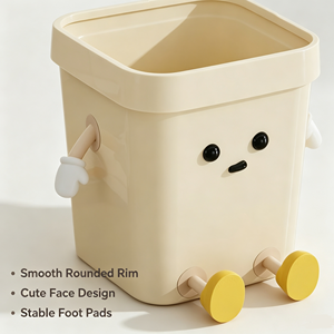 Cartoon Waste <b>Bin</b> Plastic Trash Can With Drawers Desktop Garbage Container for Home <b>Office</b> Bathroom - Product Image 4