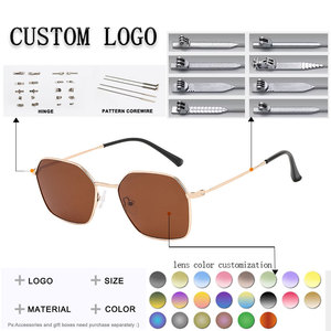 Gafas de Sol Polarizadas con Lentes TAC, Montura Metálica, Color Marrón, Unisex, Estilo Vintage para Conducir, Viajar, Playa - Product Image 2