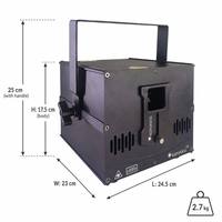 Projecteur de spectacle laser professionnel DMX512 16CH/20CH avec programmes kaléidoscopiques intégrés, indice de protection IP33, CRI95 pour scène de boîte de nuit