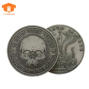 Token Collector Hobo Nickel Veteran Coins Cordbraid EDC Death Skull Coin Silver Medallion