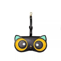 Étui de voyage portable en cuir PU, mignon, avec breloque de sac à main, porte-lunettes en cuir, étui à boucle de ceinture, étui à lunettes de soleil